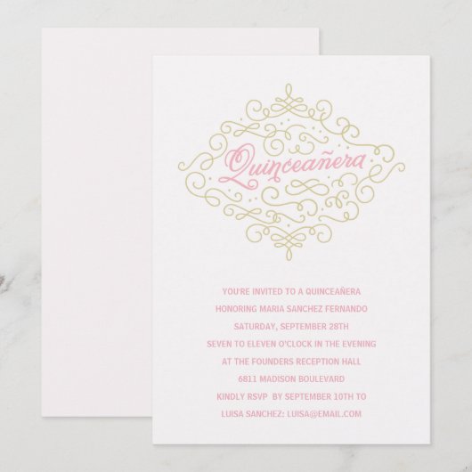  Vlaamse Quinceanera Partij Kaart (Voorkant / Achterkant)