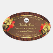 Vlaamse Rozen Etiket Donkerbruine houten Logo (Voorkant)