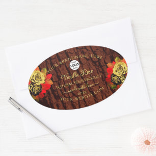 Vlaamse Rozen Etiket Donkerbruine houten Logo