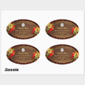 Vlaamse Rozen Etiket Donkerbruine houten Logo (Vel)