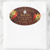 Vlaamse Rozen Etiket Donkerbruine houten Logo (Tas)