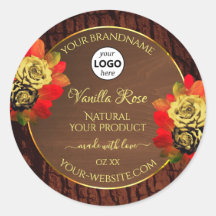 Vlaamse Rozen Etiket Donkerbruine houten Logo