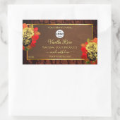 Vlaamse Rozen Etiket Donkerbruine houten Logo (Tas)