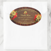 Vlaamse Rozen Etiket Donkerbruine houtkorrel (Tas)