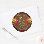 Vlaamse Rozen Etiket Donkerbruine houtkorrel (Envelop)