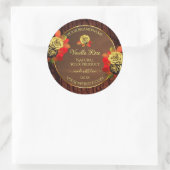 Vlaamse Rozen Etiket Donkerbruine houtkorrel (Tas)