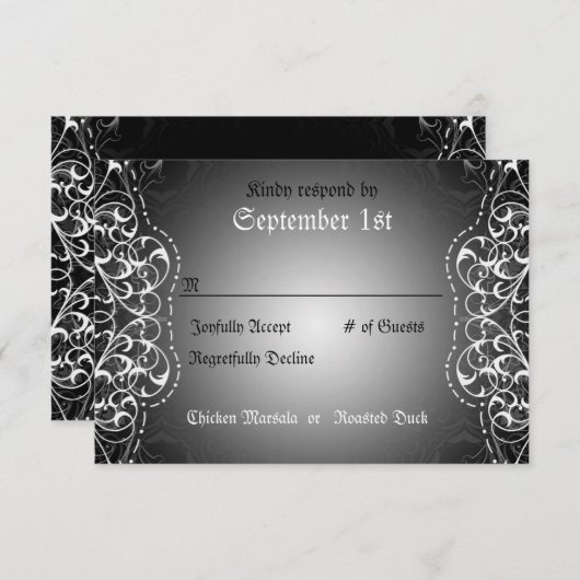 Vlaamse RSVP Bride & Groom Reception Cards (Voorkant / Achterkant)