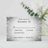 Vlaamse RSVP Bride & Groom Skeleton Dinner Cards (Staand voorkant)
