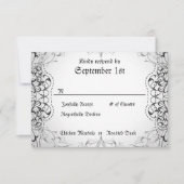 Vlaamse RSVP Bride & Groom Skeleton Dinner Cards (Voorkant)
