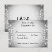 Vlaamse RSVP Bride & Groom Skeleton Dinner Cards Kaartje (Voorkant / Achterkant)