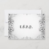 Vlaamse RSVP Bride & Groom Skeleton Dinner Cards Kaartje (Achterkant)