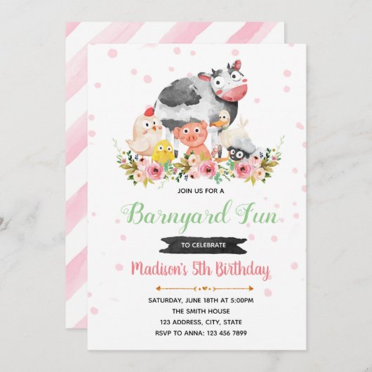 Vlaamse verjaardagsuitnodiging kaart (Voorkant / Achterkant)