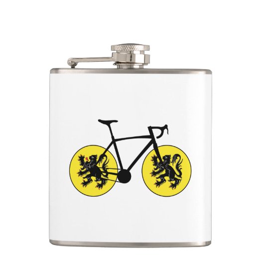 Vlaamse vlag fietsen heupfles (Voorkant)