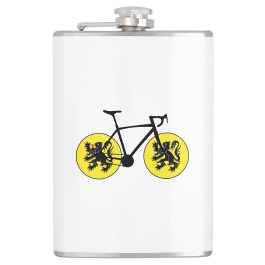 Vlaamse vlag fietsen heupfles (Voorkant)