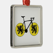 Vlaamse vlag fietsen metalen ornament (Rechts)