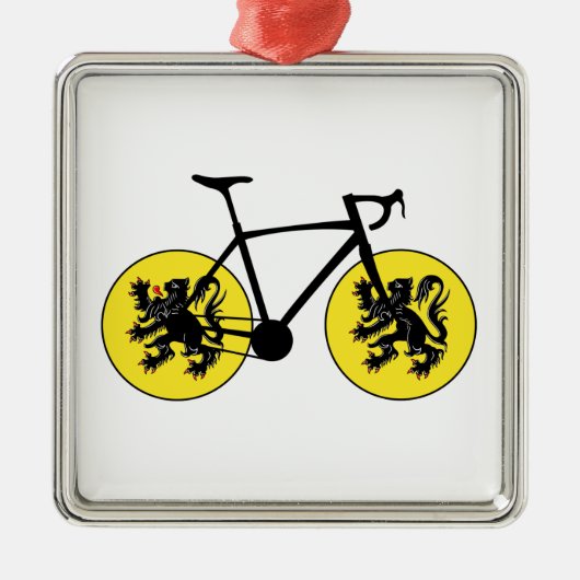 Vlaamse vlag fietsen metalen ornament (Voorkant)