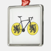 Vlaamse vlag fietsen metalen ornament (Links)