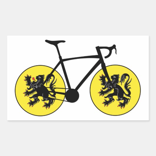 Vlaamse vlag fietsen rechthoekige sticker (Voorkant)