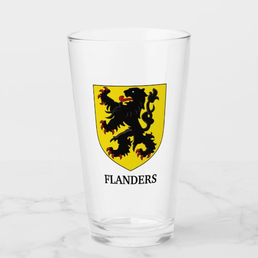 Vlaamse Wapen Heraldische Leeuw Glas (Voorkant)