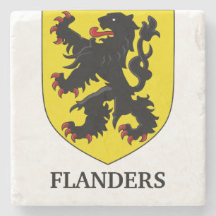 Vlaamse Wapenschild Heraldische Leeuw Stenen Onderzetter
