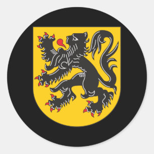 Vlaamse wapenschild ronde sticker