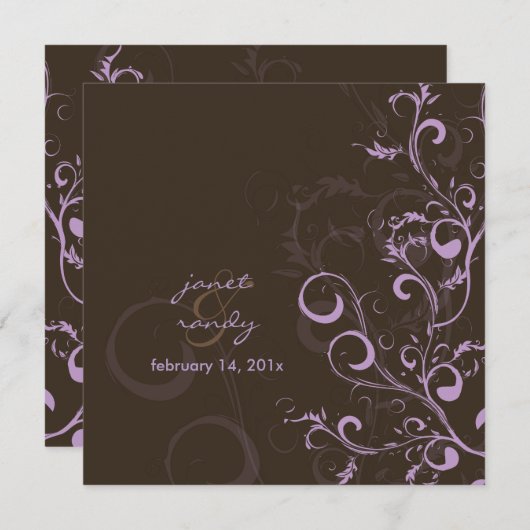 Vlaamse/zwamblaadjes/chocolade/lila/lavender Kaart (Voorkant / Achterkant)