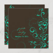 Vlaamse/zwemblaire bladeren/chocolade/blauwgroen kaart (Voorkant / Achterkant)