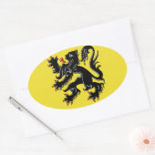 Vlaanderen (België) Vlag Ovale Sticker (Envelop)