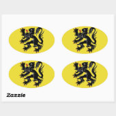 Vlaanderen (België) Vlag Ovale Sticker (Vel)