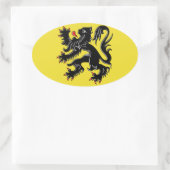 Vlaanderen (België) Vlag Ovale Sticker (Tas)