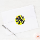 Vlaanderen, België vlag Ronde Sticker (Envelop)
