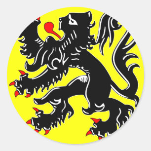 Vlaanderen, België vlag Ronde Sticker