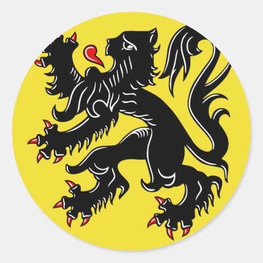Vlaanderen (België) vlag Ronde Sticker (Voorkant)