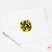 Vlaanderen (België) vlag Ronde Sticker (Envelop)