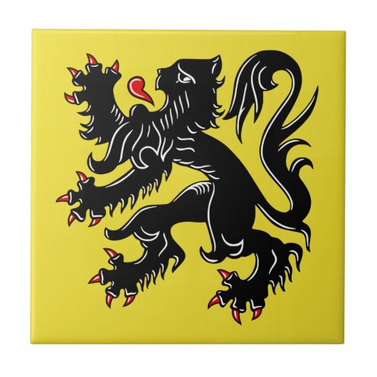 Vlaanderen (België) vlag Tegeltje (Voorkant)