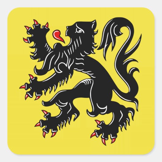 Vlaanderen (België) Vlag Vierkante Sticker (Voorkant)