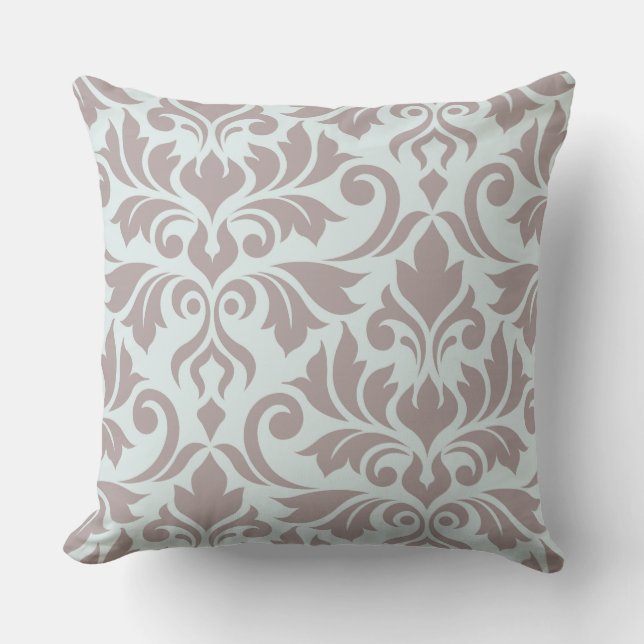 Vlaanderen Damask Art I Taupe on Duck Egg Blue Kussen (Voorkant)