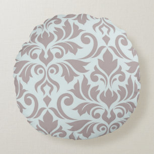 Vlaanderen Damask Art I Taupe on Duck Egg Blue Rond Kussen