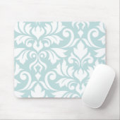 Vlaanderen Damask Art I White op Duck Egg Blue Muismat (Met muis)