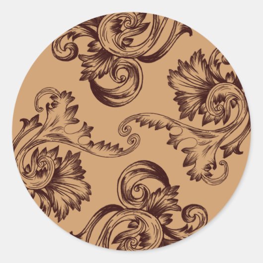  Vlaanderen (donkerbruin) Ronde Sticker (Voorkant)