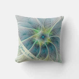 Vlaanderen Fantasy Modern Art Blue Green Flower Kussen