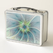 Vlaanderen Fantasy Modern Blue Green Fractal Flowe (Achterkant)