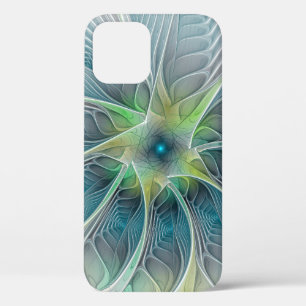 Vlaanderen Fantasy Modern Blue Green Fractal Flowe Case-Mate iPhone Case