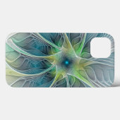 Vlaanderen Fantasy Modern Blue Green Fractal Flowe Case-Mate iPhone Case (Achterkant (horizontaal))