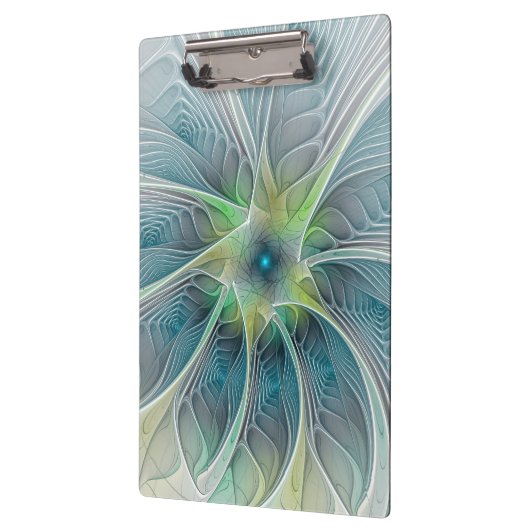 Vlaanderen Fantasy Modern Blue Green Fractal Flowe Klembord (Links)