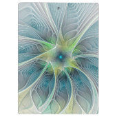 Vlaanderen Fantasy Modern Blue Green Fractal Flowe Klembord (Achterkant)