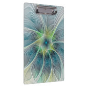 Vlaanderen Fantasy Modern Blue Green Fractal Flowe Klembord (Rechts)