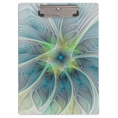 Vlaanderen Fantasy Modern Blue Green Fractal Flowe Klembord (Voorkant)