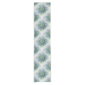 Vlaanderen Fantasy Modern Blue Green Fractal Flowe Korte Tafelloper (Voorkant)