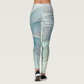 Vlaanderen Fantasy Modern Blue Green Fractal Flowe Leggings (Achterkant)